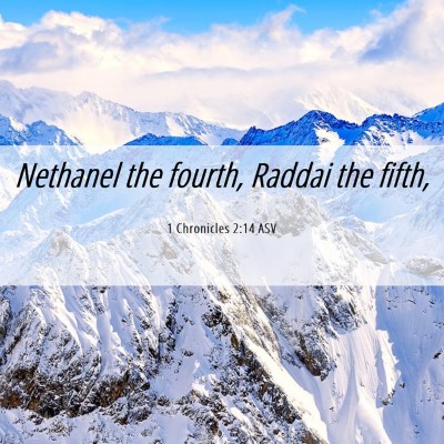 Picture 06 - 1 Chronicles 2:14 ASV - Nethanel the fourth, Raddai the - Bible Verse Picture