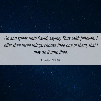 Picture 06 - 1 Chronicles 21:10 ASV - Go and speak unto David, saying, Thus saith - Bible Verse Picture