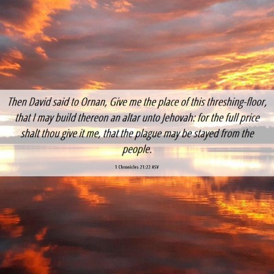 Picture 06 - 1 Chronicles 21:22 ASV - Then David said to Ornan, Give me the place of - Bible Verse Picture