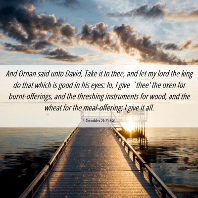 Picture 06 - 1 Chronicles 21:23 ASV - And Ornan said unto David, Take it to thee, and - Bible Verse Picture