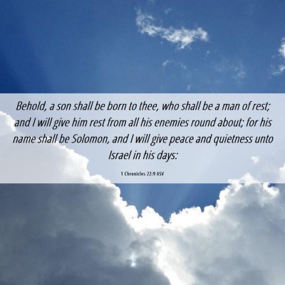 Picture 06 - 1 Chronicles 22:9 ASV - Behold, a son shall be born to thee, who shall be - Bible Verse Picture