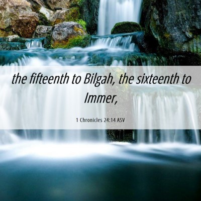 Picture 06 - 1 Chronicles 24:14 ASV - the fifteenth to Bilgah, the sixteenth to - Bible Verse Picture