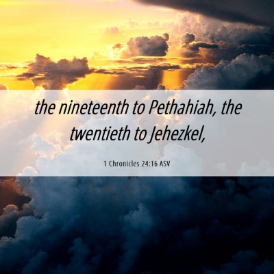 Picture 06 - 1 Chronicles 24:16 ASV - the nineteenth to Pethahiah, the twentieth to - Bible Verse Picture