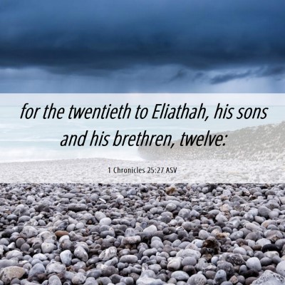 Picture 06 - 1 Chronicles 25:27 ASV - for the twentieth to Eliathah, his sons and his - Bible Verse Picture