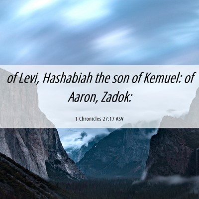 Picture 06 - 1 Chronicles 27:17 ASV - of Levi, Hashabiah the son of Kemuel: of Aaron, - Bible Verse Picture