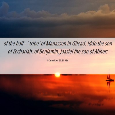 Picture 06 - 1 Chronicles 27:21 ASV - of the half -`tribe' of Manasseh in Gilead, Iddo - Bible Verse Picture