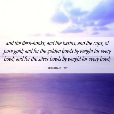 Picture 06 - 1 Chronicles 28:17 ASV - and the flesh-hooks, and the basins, and the - Bible Verse Picture