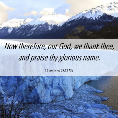Picture 06 - 1 Chronicles 29:13 ASV - Now therefore, our God, we thank thee, and praise - Bible Verse Picture