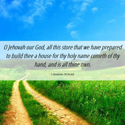 Picture 06 - 1 Chronicles 29:16 ASV - O Jehovah our God, all this store that we have - Bible Verse Picture