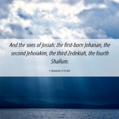 Picture 06 - 1 Chronicles 3:15 ASV - And the sons of Josiah: the first-born Johanan, - Bible Verse Picture