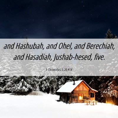 Picture 06 - 1 Chronicles 3:20 ASV - and Hashubah, and Ohel, and Berechiah, and - Bible Verse Picture