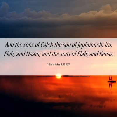 Picture 06 - 1 Chronicles 4:15 ASV - And the sons of Caleb the son of Jephunneh: Iru, - Bible Verse Picture