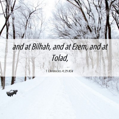 Picture 06 - 1 Chronicles 4:29 ASV - and at Bilhah, and at Ezem, and at - Bible Verse Picture