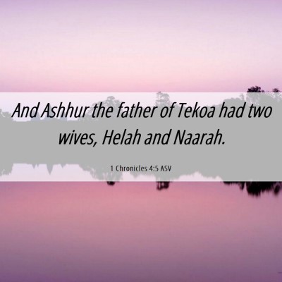 Picture 06 - 1 Chronicles 4:5 ASV - And Ashhur the father of Tekoa had two wives, - Bible Verse Picture