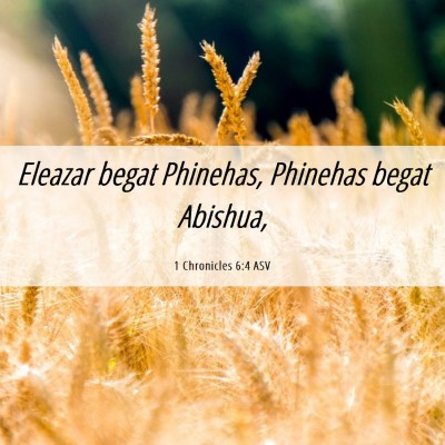 Picture 06 - 1 Chronicles 6:4 ASV - Eleazar begat Phinehas, Phinehas begat - Bible Verse Picture