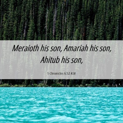 Picture 06 - 1 Chronicles 6:52 ASV - Meraioth his son, Amariah his son, Ahitub his - Bible Verse Picture