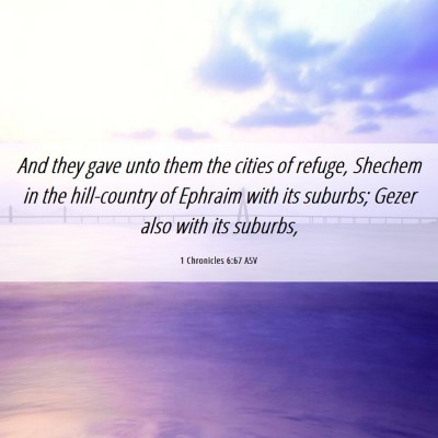 Picture 06 - 1 Chronicles 6:67 ASV - And they gave unto them the cities of refuge, - Bible Verse Picture