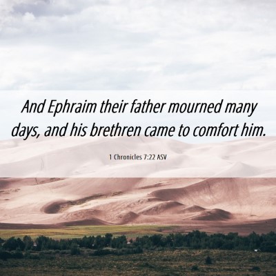 Picture 06 - 1 Chronicles 7:22 ASV - And Ephraim their father mourned many days, and - Bible Verse Picture