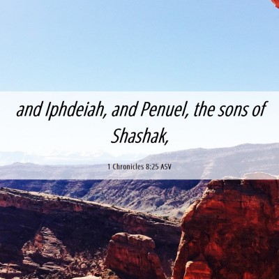 Picture 06 - 1 Chronicles 8:25 ASV - and Iphdeiah, and Penuel, the sons of - Bible Verse Picture