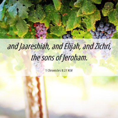 Picture 06 - 1 Chronicles 8:27 ASV - and Jaareshiah, and Elijah, and Zichri, the sons - Bible Verse Picture