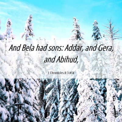Picture 06 - 1 Chronicles 8:3 ASV - And Bela had sons: Addar, and Gera, and - Bible Verse Picture