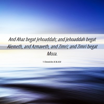 Picture 06 - 1 Chronicles 8:36 ASV - And Ahaz begat Jehoaddah; and Jehoaddah begat - Bible Verse Picture