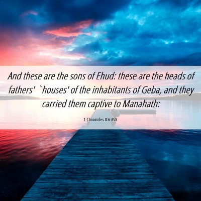 Picture 06 - 1 Chronicles 8:6 ASV - And these are the sons of Ehud: these are the - Bible Verse Picture