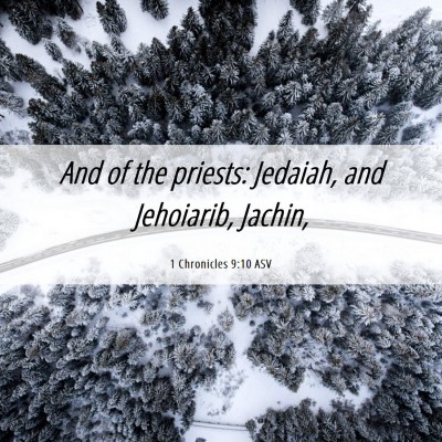 Picture 06 - 1 Chronicles 9:10 ASV - And of the priests: Jedaiah, and Jehoiarib, - Bible Verse Picture