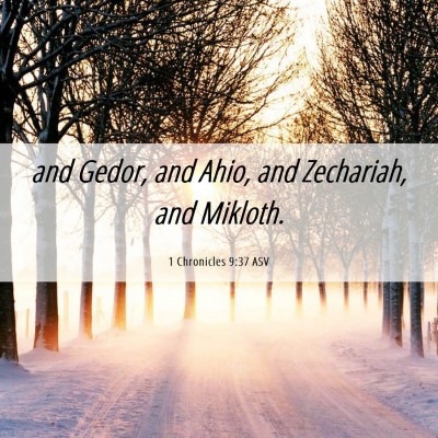 Picture 06 - 1 Chronicles 9:37 ASV - and Gedor, and Ahio, and Zechariah, and - Bible Verse Picture