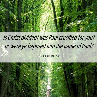 Picture 06 - 1 Corinthians 1:13 ASV - Is Christ divided? was Paul crucified for you? or - Bible Verse Picture