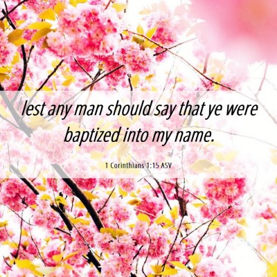 Picture 06 - 1 Corinthians 1:15 ASV - lest any man should say that ye were baptized - Bible Verse Picture