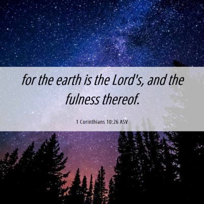 Picture 06 - 1 Corinthians 10:26 ASV - for the earth is the Lord's, and the fulness - Bible Verse Picture