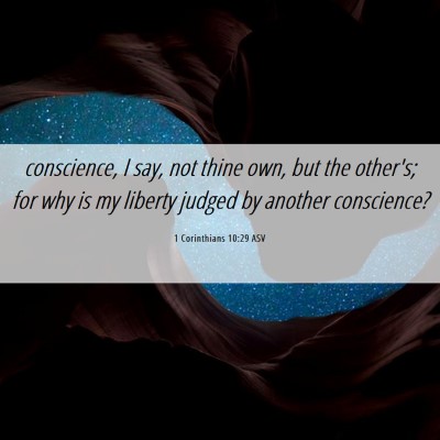 Picture 06 - 1 Corinthians 10:29 ASV - conscience, I say, not thine own, but the - Bible Verse Picture
