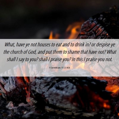 Picture 06 - 1 Corinthians 11:22 ASV - What, have ye not houses to eat and to drink in? - Bible Verse Picture