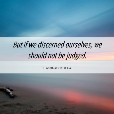 Picture 06 - 1 Corinthians 11:31 ASV - But if we discerned ourselves, we should not be - Bible Verse Picture