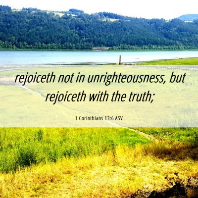 Picture 06 - 1 Corinthians 13:6 ASV - rejoiceth not in unrighteousness, but rejoiceth - Bible Verse Picture