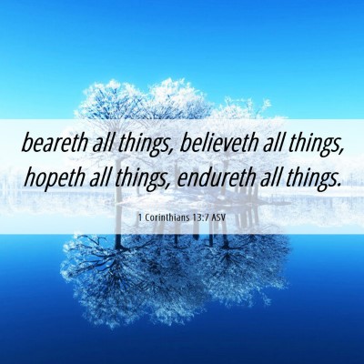 Picture 06 - 1 Corinthians 13:7 ASV - beareth all things, believeth all things, hopeth - Bible Verse Picture