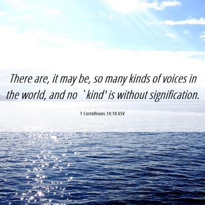 Picture 06 - 1 Corinthians 14:10 ASV - There are, it may be, so many kinds of voices in - Bible Verse Picture