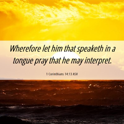 Picture 06 - 1 Corinthians 14:13 ASV - Wherefore let him that speaketh in a tongue pray - Bible Verse Picture