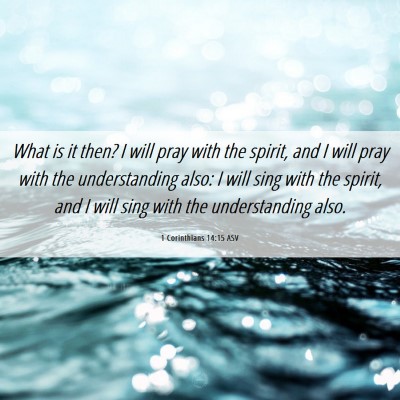 Picture 06 - 1 Corinthians 14:15 ASV - What is it then? I will pray with the spirit, and - Bible Verse Picture