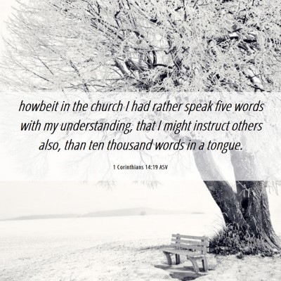Picture 06 - 1 Corinthians 14:19 ASV - howbeit in the church I had rather speak five - Bible Verse Picture