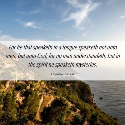 Picture 06 - 1 Corinthians 14:2 ASV - For he that speaketh in a tongue speaketh not - Bible Verse Picture
