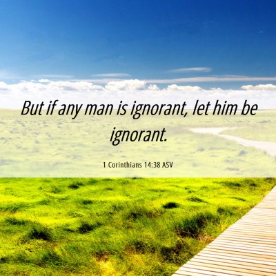 Picture 06 - 1 Corinthians 14:38 ASV - But if any man is ignorant, let him be - Bible Verse Picture