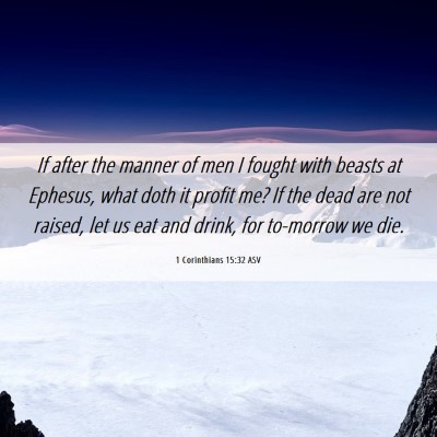 Picture 06 - 1 Corinthians 15:32 ASV - If after the manner of men I fought with beasts - Bible Verse Picture