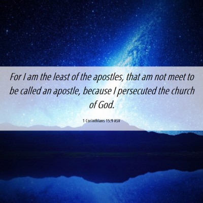 Picture 06 - 1 Corinthians 15:9 ASV - For I am the least of the apostles, that am not - Bible Verse Picture