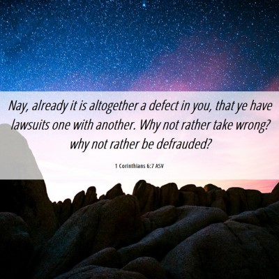 Picture 06 - 1 Corinthians 6:7 ASV - Nay, already it is altogether a defect in you, - Bible Verse Picture