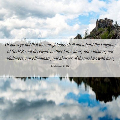 Picture 06 - 1 Corinthians 6:9 ASV - Or know ye not that the unrighteous shall not - Bible Verse Picture
