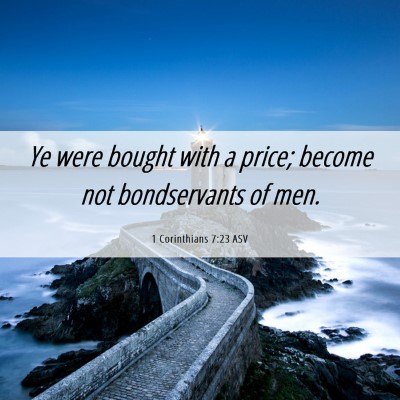 Picture 06 - 1 Corinthians 7:23 ASV - Ye were bought with a price; become not - Bible Verse Picture