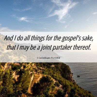 Picture 06 - 1 Corinthians 9:23 ASV - And I do all things for the gospel's sake, that I - Bible Verse Picture