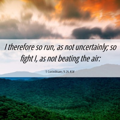 Picture 06 - 1 Corinthians 9:26 ASV - I therefore so run, as not uncertainly; so fight - Bible Verse Picture